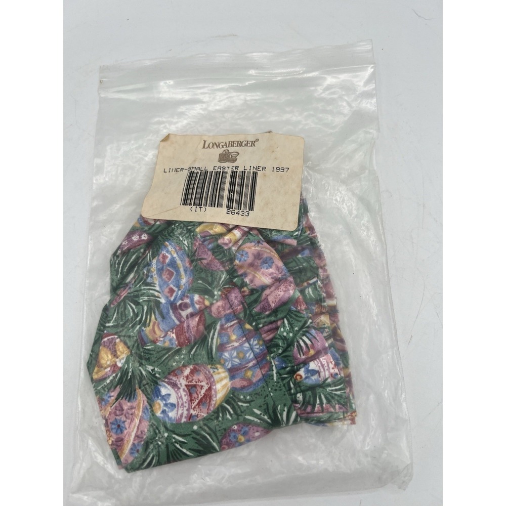 🌷 Longaberger 1997 Small Easter Basket Liner – Easter Eggs Pattern 🌷